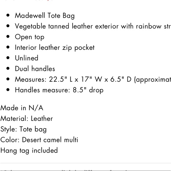 Madewell Classic Leather Tote, NWT! - Picture 2 of 6